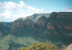 Bizarre Fels- und Gebirgsformationen an der Panoramaroute in Mpumalanga von Sdafrika